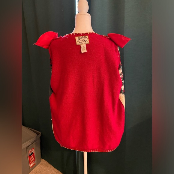 Vintage Christmas Patchwork Cardigan Heirloom Collectibles Ugly Sweater Sz S - Picture 10 of 12